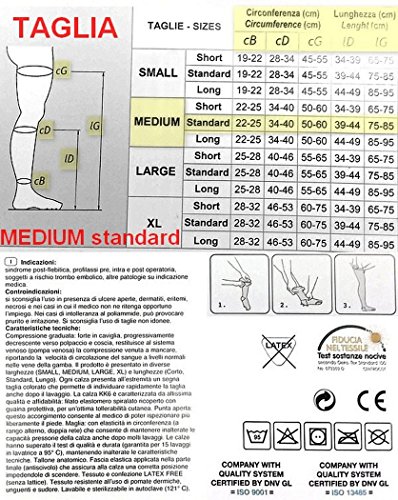 Albert Andrè Medias autoadherentes 1 par postparto y postoperatorias antitrombosis de compresión graduada KK6 – Fabricado en Italia – Tallas S – M – L – XL