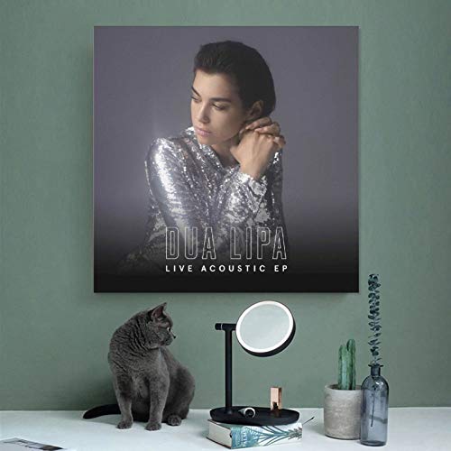 Álbum de la cubierta de Dua Lipa Live Acoustic Album Canvas Poster Decoración de pared Cuadro Cuadro Cuadro Cuadro Cuadro para Sala de estar Dormitorio Decoración Unframe: 30 × 30 cm