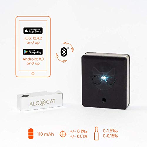 Alcoholímetro de bolsillo Alcocat para su Smartphone - privado, homologado e higiénico - Hecho en España