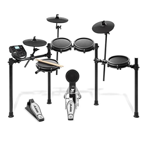 Alesis Nitro Mesh Kit - Batería Electrónica Musical de 8 Piezas con Parches de Malla, Rack Aluminio, 385 Sonidos, 60 Pistas para tocar, Baquetas, Cableado y llave de batería incluidos