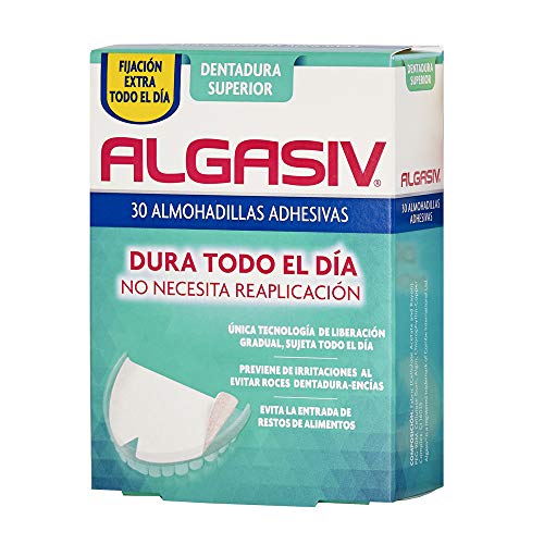 ALGASIV Almohadillas Adhesivas Para Dentaduras Postizas Superiores, 30 Unidades. Dura Todo El Día Y Protege Las Encías