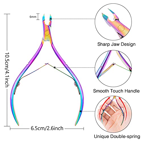 Alicates Uñas 3 Piezas, Removedor Corta Cuticulas de Profesional Cortador Empujador de Cuticulas Cortacuticulas Tijeras para Cutículas