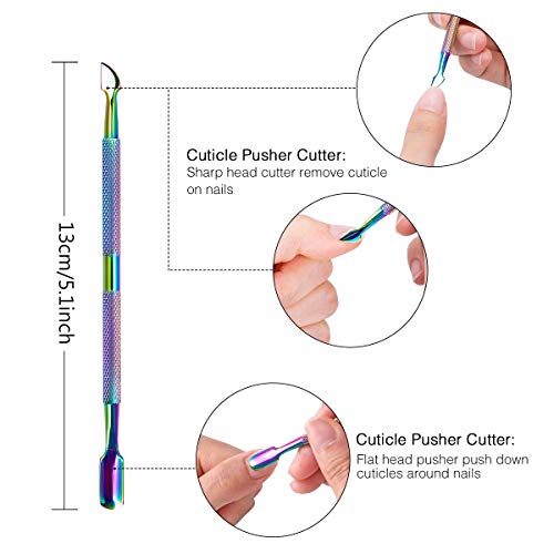 Alicates Uñas 3 Piezas, Removedor Corta Cuticulas de Profesional Cortador Empujador de Cuticulas Cortacuticulas Tijeras para Cutículas