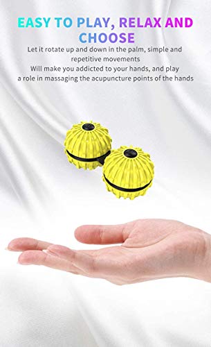 All-Purpose Juguete de descompresión de Bola de Masaje Giratorio siamés Bola de Masaje de Pierna de Hombro Cervical Aliviar la Fatiga Descompresión para aliviar el Dolor Juguetes sensoriales,Amarillo