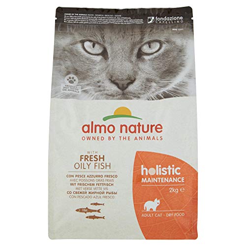 almo nature Pienso para Gatos Adultos Holistic Dry Pescado (2 kg). Comida para Gatos Grandes Natural. Alimento Balanceado Seco para Felinos Alto en Proteínas.