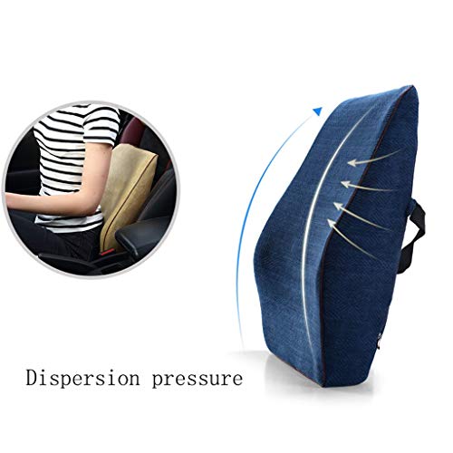 Almohada Almohada de Viaje Almohada de apoyo lumbar de algodón con memoria Espuma lumbar de recuperación lenta - para sillas de oficina, asientos de auto y sillas para el hogar 39 * 45 * 13cm Almohada