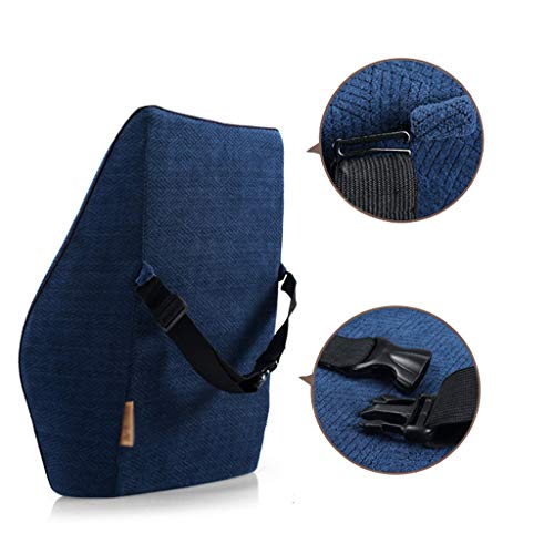 Almohada Almohada de Viaje Almohada de apoyo lumbar de algodón con memoria Espuma lumbar de recuperación lenta - para sillas de oficina, asientos de auto y sillas para el hogar 39 * 45 * 13cm Almohada