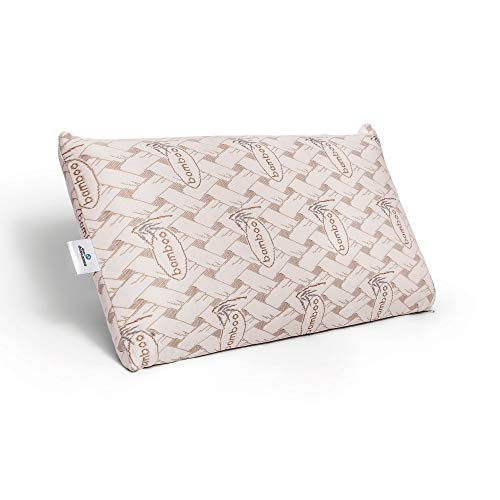 Almohada Bambú Visco Chloe con Doble Funda, 75cm, Transpirable, Antiácaros, Termoregulable, Firmeza Media, Ergonómica, Perfecta Adaptabilidad a Cuello y Cabeza, Tejido Strech. Fabricada en España