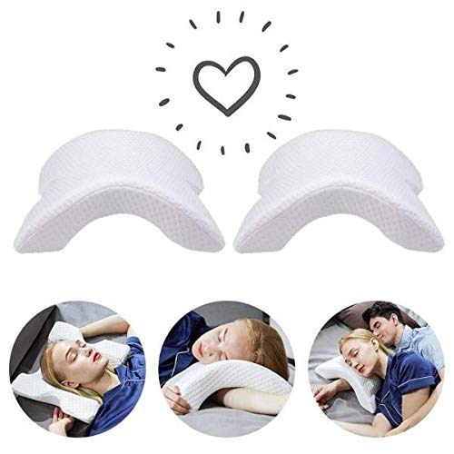 Almohada cervical en forma de U / almohadas de espuma viscoelástica / almohada de reposo de brazos de dormir laterales, antimanos entumecimiento y antironquidos, pareja de abrazadera/almohada de sueño