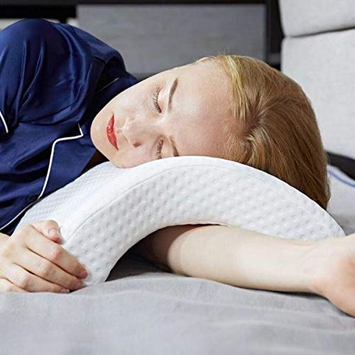 Almohada cervical en forma de U / almohadas de espuma viscoelástica / almohada de reposo de brazos de dormir laterales, antimanos entumecimiento y antironquidos, pareja de abrazadera/almohada de sueño