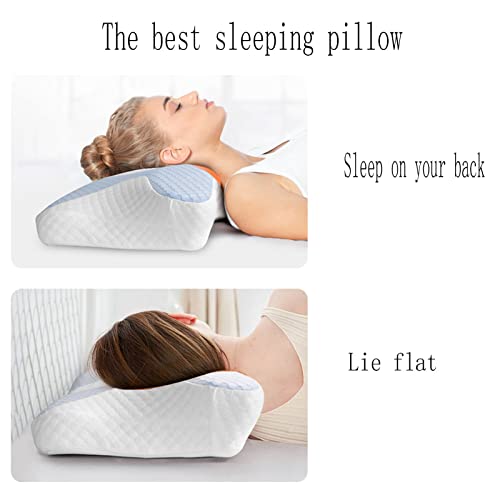 Almohada cervical, espuma viscoelástica Almohada ergonómica para dormir lado, para aliviar el dolor cuello y hombros Almohada ortopédica para el cuello Cama para dormir Almohadas viaje al air(Color:A)