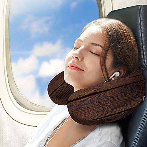 Almohada Cervical Viaje, U Shape Cojin Cuello Viscoelastica, Almohada Antironquidos, Almohada Ortopédic, para el Aeroplano, el hogar, el Oficina (marrón)