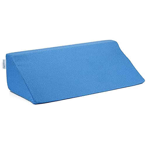 Almohada de cuña Posición del cuerpo Cuñas Posición de la Espalda Funda de Almohada Elevación para Embarazo Dormitorio Eevated Alineación del Cuerpo Soporte de Tobillo Almohada de Pierna (Azul)