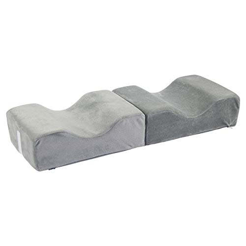 Almohada de espuma viscoelástica para la rodilla, cojín de espuma con forma de cuña, almohada de apoyo para las piernas para aliviar el dolor de espalda de la ciática de la cadera que duerme(gris)