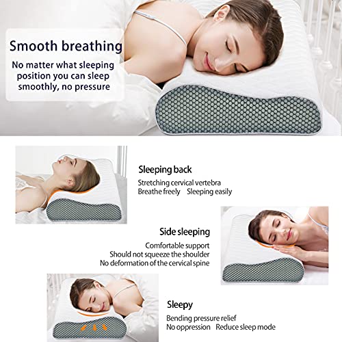 Almohada Fityou, Espuma de Memoria Ajustable en Altura 60 x 35 cm, Almohada ortopédica de Soporte Cervical, Almohada para Dormir con Cremallera para Personas Que Duermen de Lado, Funda de Almohada