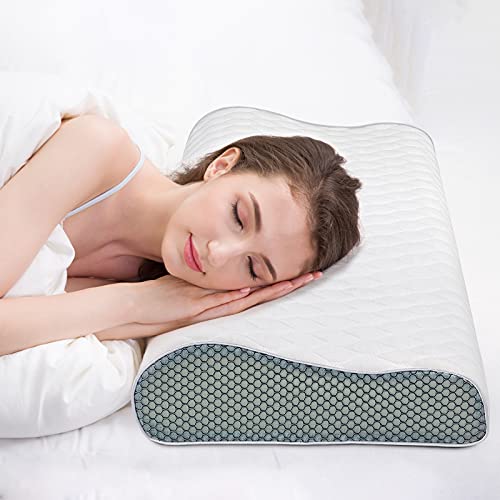 Almohada Fityou, Espuma de Memoria Ajustable en Altura 60 x 35 cm, Almohada ortopédica de Soporte Cervical, Almohada para Dormir con Cremallera para Personas Que Duermen de Lado, Funda de Almohada