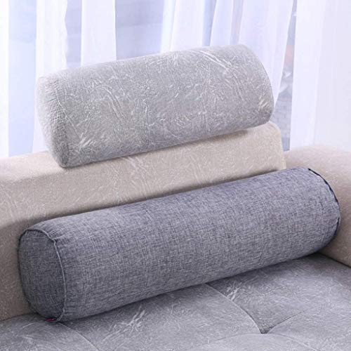 Almohada para aliviar el dolor de espalda suave de POFET, almohada de apoyo cervical redondo, almohada para la rodilla, espalda, reducir el estómago, cuello, la columna,espalda, cadera estrés – gris