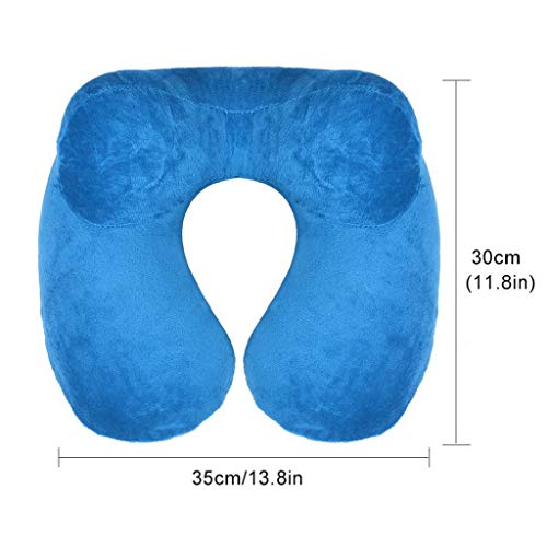 Almohada para el cuello para viajar, almohada clás Almohada en forma de U，Inflable almohadilla suave del cuello en forma de U Almohada de viaje for dormir en el avión de viaje, almohadas for Office Na