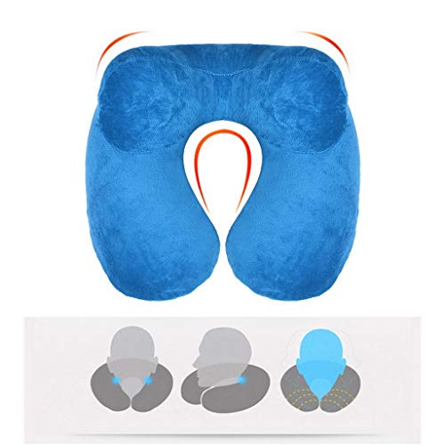 Almohada para el cuello para viajar, almohada clás Almohada en forma de U，Inflable almohadilla suave del cuello en forma de U Almohada de viaje for dormir en el avión de viaje, almohadas for Office Na