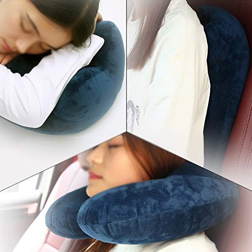 Almohada para el cuello para viajar, almohada clás Almohada en forma de U，Inflable almohadilla suave del cuello en forma de U Almohada de viaje for dormir en el avión de viaje, almohadas for Office Na