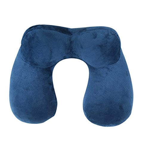 Almohada para el cuello para viajar, almohada clás Almohada en forma de U，Inflable almohadilla suave del cuello en forma de U Almohada de viaje for dormir en el avión de viaje, almohadas for Office Na