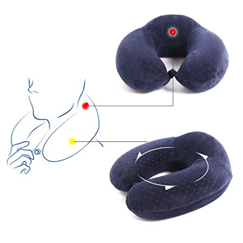 Almohada para el cuello para viajar, almohada clás Almohada en forma de U,Viajes cuello almohada for dormir aviones de aire, en forma de U Almohada Almohada for cuello Almohada de espuma de memoria pr