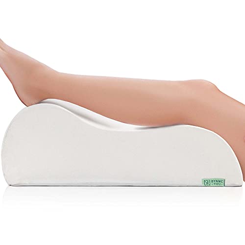 Almohada para piernas y Venas - Cojin ergonomico de Espuma Firme, Funda Suave de Oeko-Tex cojin cuña, cuña elevar piernas, Gran cojín para pies, Almohada Rodillas - DYNMC YOU - Blanco