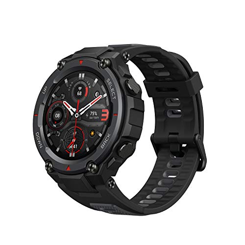 Amazfit T-Rex Pro Smartwatch Fitness Monitor de Sueño y Ritmo cardiaco 10 ATM GPS Reloj Inteligente Deportativo con más de 100 Modes Deportes Duración de batería 18 días Resitente Diseño, Negro