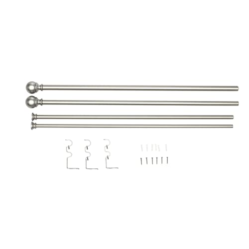 Amazon Basics - Barra de cortina doble, 2,54 cm, con terminales redondos, 0,9 a 1,83 m, Níquel