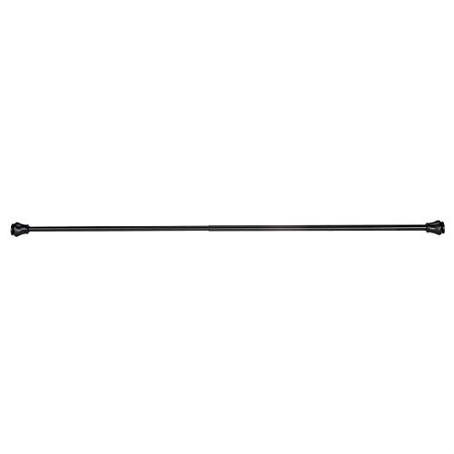 Amazon Basics - Barra de tensión decorativa para cortina de ducha con contera de anillos, 107-183 cm, negro