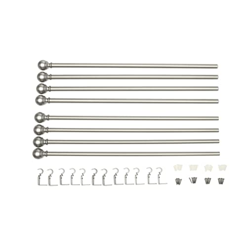 Amazon Basics - Barra para cortinas con remates redondeados, 91-182 cm, Níquel