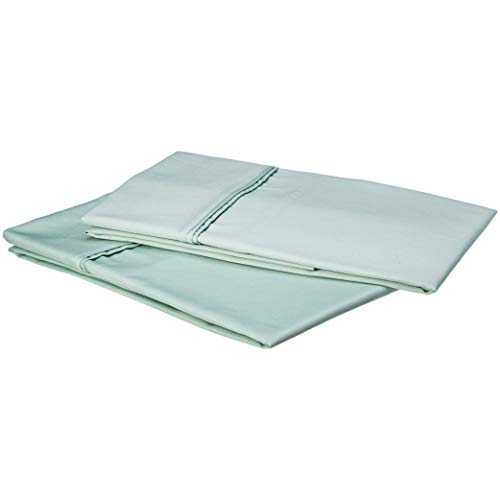 Amazon Basics - Set de 2 fundas de almohada de 400 hilos, 50 x 80 cm - Verde