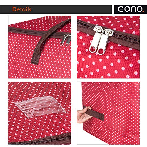 Amazon Brand – Eono 100L Bolsa de Almacenamiento Grande, Bolsa de Tela para Ropa, tamaño Ultra Grueso bajo la Cama, a Prueba de Humedad- Rojo