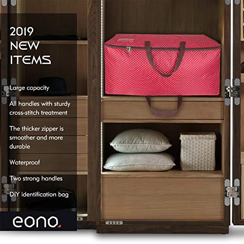 Amazon Brand – Eono 100L Bolsa de Almacenamiento Grande, Bolsa de Tela para Ropa, tamaño Ultra Grueso bajo la Cama, a Prueba de Humedad- Rojo