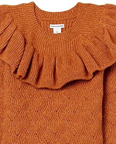 Amazon Essentials Suéter con Volantes Suaves al Tacto para niñas Pullover-Sweaters, Marrón Claro, 2 años