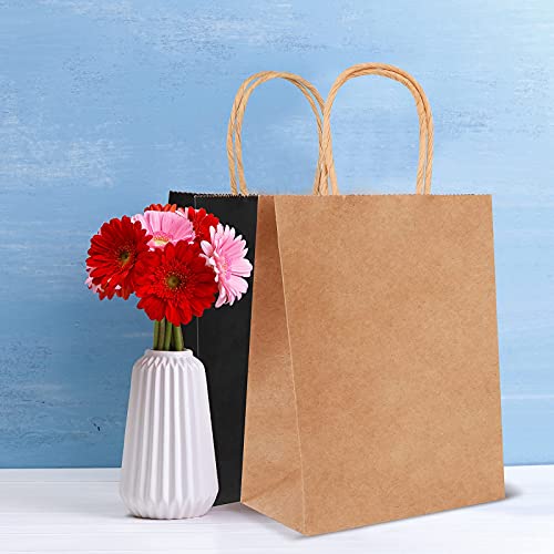 AN HUI MING 18 Bolsas de Papel Kraft,Bolsas de Papel con Asas,Bolsas de Regalo Grandes,Bolsas de Papel Marrón,Bolsa Papel para Regalos de Fiesta(23 * 12 * 30 cm)