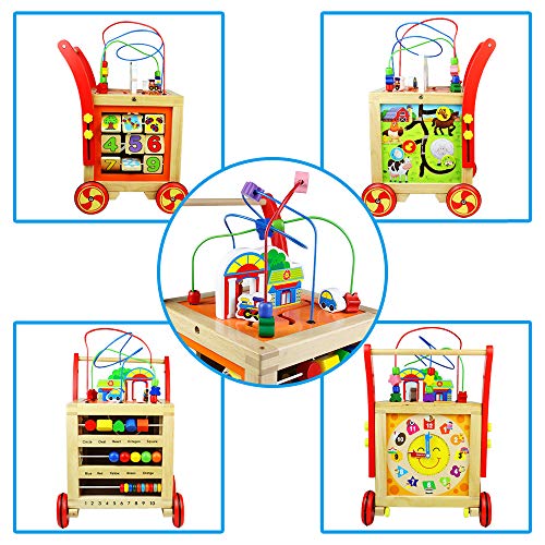 Andador Bebe Juguetes De Madera-Correpasillos Juguetes Bebe Andador Madera 1 Año,Primeros Pasos Bebe Juguetes Educativos Carrito Bebe,Juguetes Montessori Cumpleaños Regalos Originales Bebes 1 Año