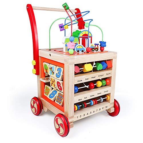 Andador Bebe Juguetes De Madera-Correpasillos Juguetes Bebe Andador Madera 1 Año,Primeros Pasos Bebe Juguetes Educativos Carrito Bebe,Juguetes Montessori Cumpleaños Regalos Originales Bebes 1 Año