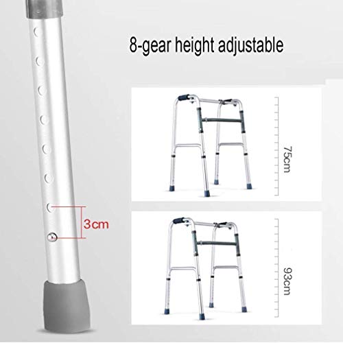 Andadores para personas mayores Silla de ducha plegable, andador geriátrico de 2 ruedas, bastidor para caminar con ayuda de movilidad, muleta con andador de altura ajustable con andador con asie