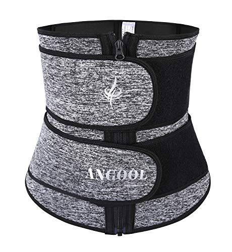 ANGOOL Fajas Deportivas Neopreno Cinturón Lumbar de Sudoraicion Cinturón de Cintura para Mujeres Cinturón Transpirable Cintura