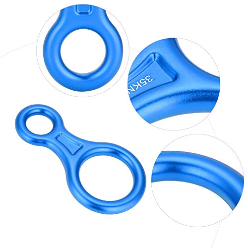 Anillo de Escalada 8, irrompible Usable Fiable 35KN Figura de Trabajo Pesado Anillo de Descenso de Cuerda de 8 Palabras Equipo de Escalada en Roca para Sistema de rápel Que