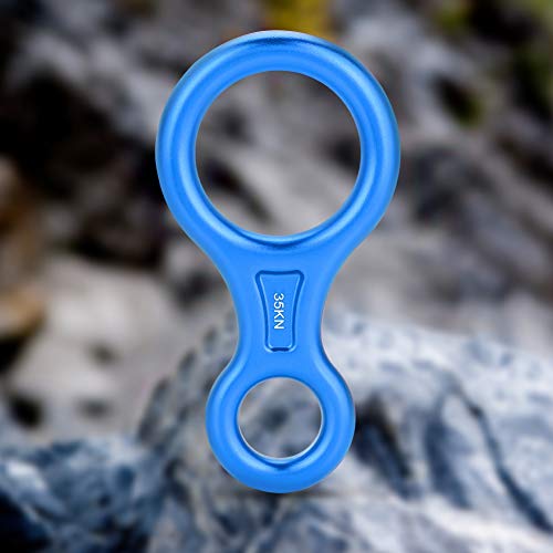 Anillo de Escalada 8, irrompible Usable Fiable 35KN Figura de Trabajo Pesado Anillo de Descenso de Cuerda de 8 Palabras Equipo de Escalada en Roca para Sistema de rápel Que