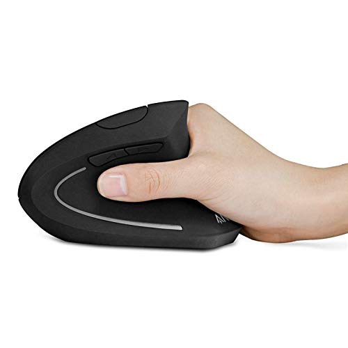 Anker AK-UBA 2.4G Ratón Inalámbrico óptico ergonómico vertical, 800/1200/1600 DPI, 5 botones para Laptop, Desktop, PC, Macbook (Negro