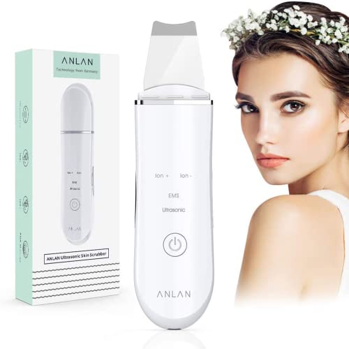 ANLAN Peeling Ultrasónico Facial Skin Scrubber Exfoliación Facial Ultrasónica Limpiador de Poros para Limpieza Facial y Cuidado Facial