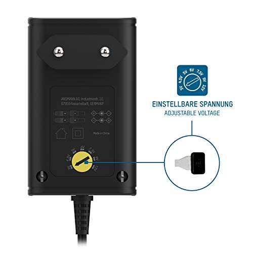 ANSMANN Cargador universal APS 300 para aparatos electrónicos - Con potencia eléctrica de 3.6 W - 7 conectores de recambio - Fuente de alimentación