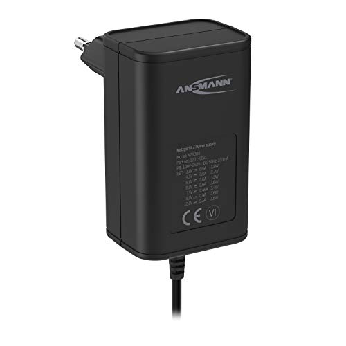 ANSMANN Cargador universal APS 300 para aparatos electrónicos - Con potencia eléctrica de 3.6 W - 7 conectores de recambio - Fuente de alimentación