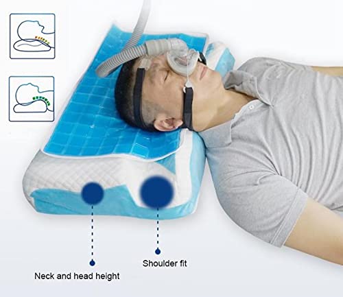 ANYURAN Almohada de Espuma viscoelástica Side Sleeper Contour, Espuma viscoelástica de Rebote Lento Almohada Cervical ergonómica La Espuma viscoelástica contorneada Reduce la presión de la mascarilla