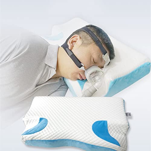 ANYURAN Almohada de Espuma viscoelástica Side Sleeper Contour, Espuma viscoelástica de Rebote Lento Almohada Cervical ergonómica La Espuma viscoelástica contorneada Reduce la presión de la mascarilla