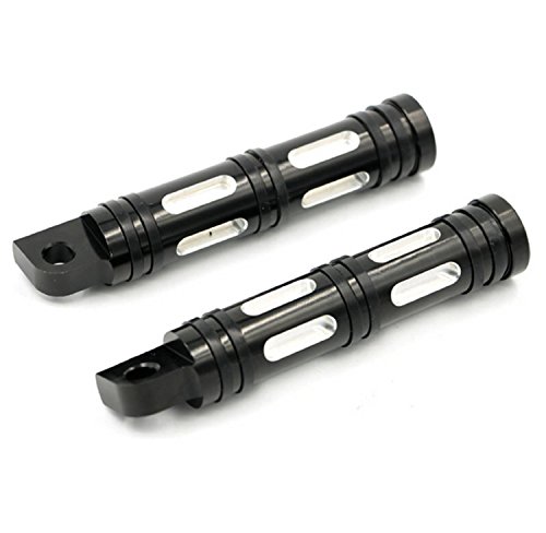 Anzene Reposapiés Trasero Corte de Borde Recambio CNC Borde Cortado Accesorios Motocicleta para Harley Sportster Touring Softail Road King (Negro)