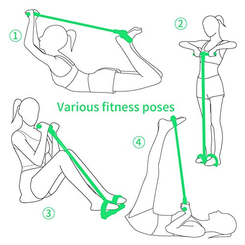 Aparatos para Hacer Ejercicio casa,Cinta Elastica Fitness, Multifuncion Cuerda Elástica de Tracción Banda de Resistencia de Pedal Cuerda de 4 Tubos de Pedal, Cuerda de Tensión, Expansor de Culturismo